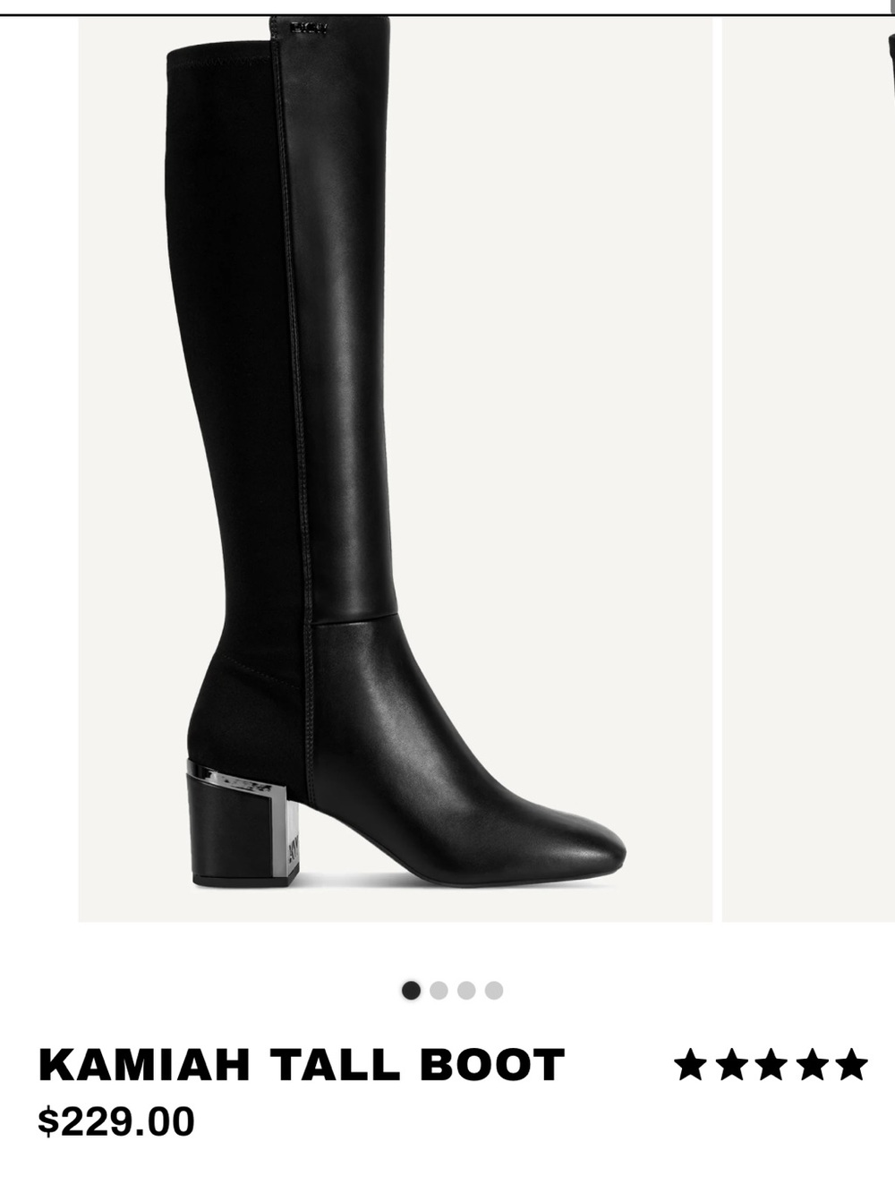 New DKNY Kamiah Knee High Boot Black 8.5